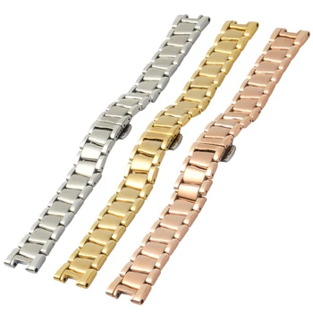 Stainless Steel Watchbands For Omega De Ville LADYMATIC Series Metal Bracelet 18mm Width Watches Rings Belt Classic Wristband