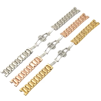 Stainless Steel Watchbands For Omega De Ville LADYMATIC Series Metal Bracelet 18mm Width Watches Rings Belt Classic Wristband