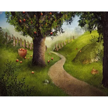 Customized apple trees wallpaper photography backdrops for children stage photo studio portrait backgrounds props S-2627
