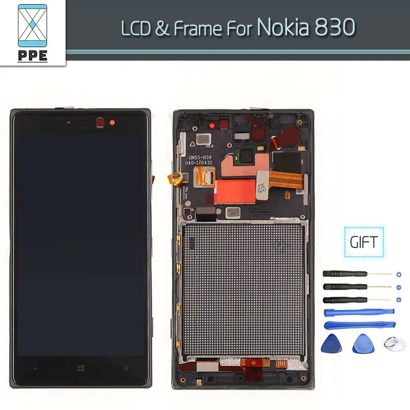 Original Replacement For Nokia Lumia 830 LCD display with Touch screen Digitizer Assembly with frame+Tools