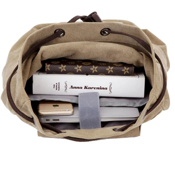 Canvas Backpack Vintage Unisex Solid Shoulder Bags Fashion men Knapsack Rucksack Travel Carrier For Girl