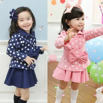 Children's clothing wholesale autumn new girl's little lady little skirt suit long sleeve + skirt