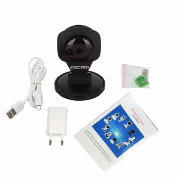 ESCAM QF506 1MP 720P HD Wifi Mini IP Camera 2 Way Audio Motion Detection P2P Onvif Alarm Household CCTV Camera Support TF Card