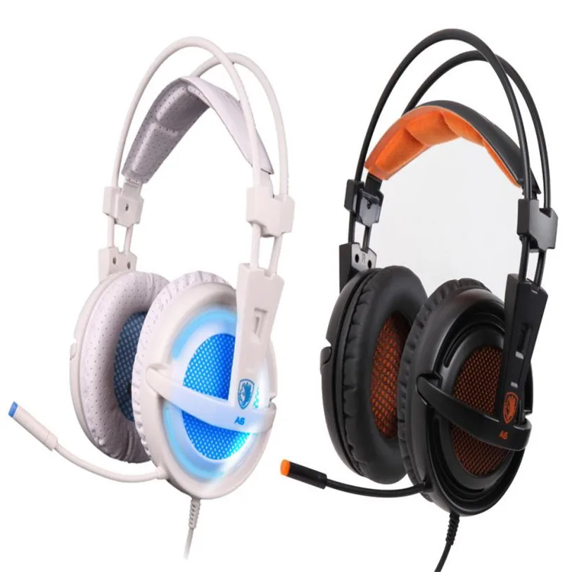 HL Sades A6 Stereo USB 7.1 Surround Pro Gaming Headphone w/Mic For PC Notebook Sept 7Levert Dropship