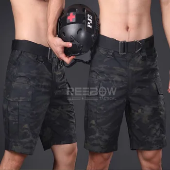Tactical Camouflage Shorts Men Summer Military Outdoor Adjustable Sports Cargo Shorts Airsoft Paintball Field Game SWAT Police