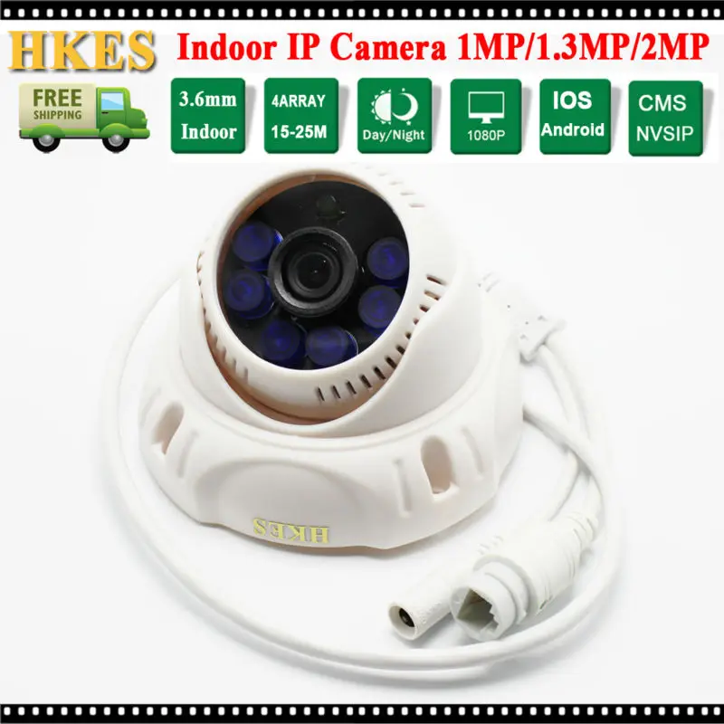 HKES IP Camera 1080P 2MP IR Night vision Dome Security Camera with wide angle 3.6mm Lens