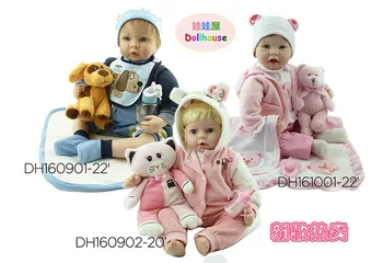 Kawaii Baby Doll 22inch Silicone Reborn Doll Toys 55cm Soft Body Baby Toys Newborn Lifelike Doll Toys Brinquedos Princess Doll