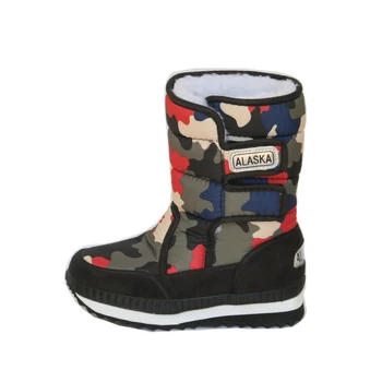 Children's shoes camouflage boys winter boots girls waterproof kids winter boots warm fur lining fashion snow botas size:31-36