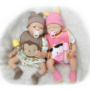55cm Soft Silicone Reborn Baby Sleeping Doll Lifelike Newborn Boy Baby-Reborn Doll Birthday Gift Girl Brinquedos Play House Toy