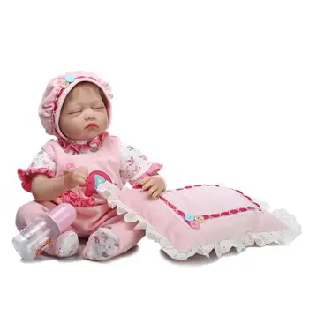 Soft Body Silicone Reborn Baby Dolls Toy Lifelike Exquisite Sleeping Newborn Girls Babies Collectable Doll Birthday Gift Present