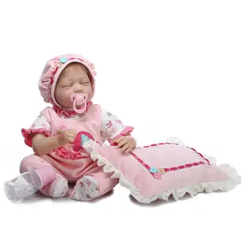 Soft Body Silicone Reborn Baby Dolls Toy Lifelike Exquisite Sleeping Newborn Girls Babies Collectable Doll Birthday Gift Present