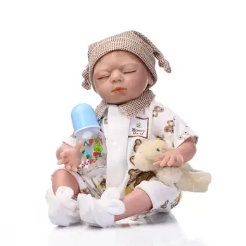New production 55cm Simulation silicone reborn baby dolls toy girls new yers birthday gifts close eyes newborn babies dolls