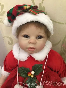 Silicone Reborn Baby Doll Toys With Winter Christmas Clothes Kids Child Birthday New Year Gifts Lifelike Reborn Girls Dolls