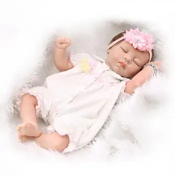 55cm Soft Silicone Reborn Baby Doll Girl Toy NewBorn Sleeping Girls Baby High-end Present Gift Bedtime Play House education Toy