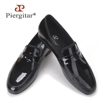 Classic Designed Black Patent Leather handmade Shoes Men Party and Wedding Loafers Men Flats Size US 4-17