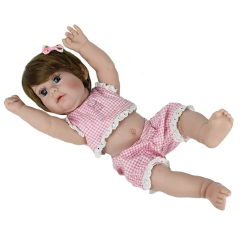 16inch Big Eyes All Silicone Reborn Baby Dolls 45cm bambole reborn Lifelike Newborn Relist boneca reborn corpo de silicone Toys