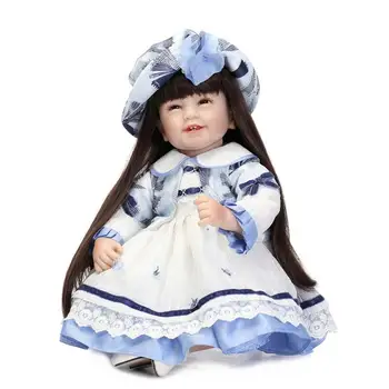 Silicone vinyl toddler doll toy for girl lifelike smile princess girls dolls play house toy birthday gift dolls collection