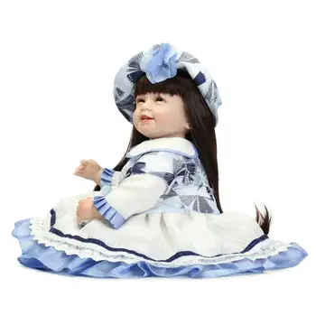 Silicone vinyl toddler doll toy for girl lifelike smile princess girls dolls play house toy birthday gift dolls collection