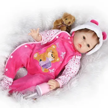 55cm New Soft Silicone Reborn Baby Dolls Toy Exquisite Real Touch Newborn Girls Babies Collectable Doll High-end Birthday Gift