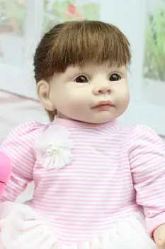 55cm New Silicone Reborn Baby Doll Toys Handmade Lifelike American Girl Dolls Birthday Gifts