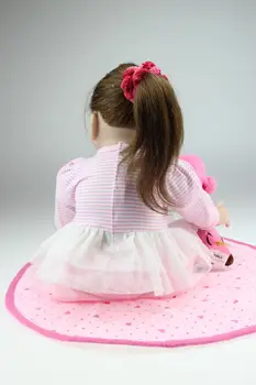 55cm New Silicone Reborn Baby Doll Toys Handmade Lifelike American Girl Dolls Birthday Gifts