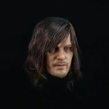 1/6 The Walking Dead Daryl Dixon Head Carved Planted Hair Head Sculpts Model Toys For 12