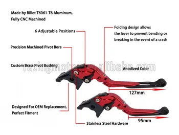 CNC Folding Extendable Brake Clutch Levers For Yamaha TDM 900 2012 2013