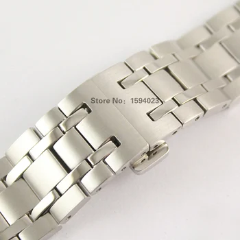 21mm T099 Watchband Strap Durable Butterfly double buckle Solid 316L Stainless  Silver/Gold Steel Straps