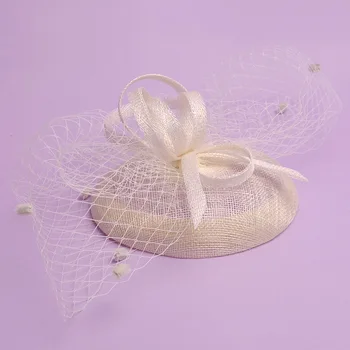 Sinamay Fascinator Veil Hat Wedding Hats And Fascinators Hair Accessories Chapeu Acessorios Para Festa Capelli WIGO0645