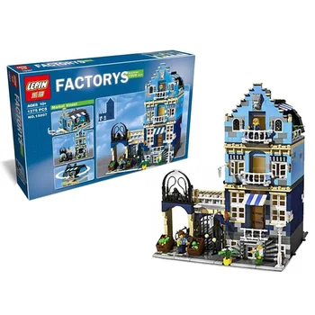 LEPIN 15007 1275Pcs street View series European Market Street Model Building Kit Block Bricks compatible 1090