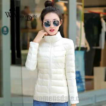 WomensDate 2017 Winter Women 90% White Duck Down Jacket Slim Short Coat Plus Size Duck Down Pink Girl Jackets Parka