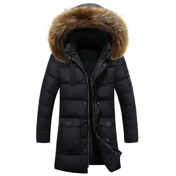 New Fashion Men Fur Hooded Long Jackets Brand Clothing Casual Winter Jacket Men Nagymaros Fur Collar Parkas