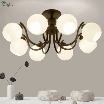 AC85-265V 2016 Nordic Lustre Minimalism LED Chandelier Living Room Modern Simple Frosted Glass Ball Shades Chandelier