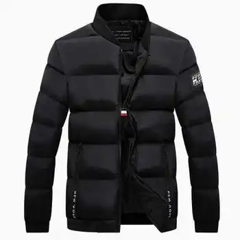 Brand Clothing Mens Casual Parkas Fashion Cotton Banded Collar Winter Jacket Men Streetwear Padded Overcoat Outerwear A4571