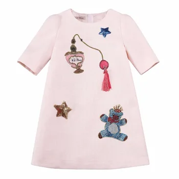 Girls Dress Winter 2017 Brand Princess Dress Children Clothing Mouse Print Beading Kids Clothes Girls Dresses for Birthday Gift
