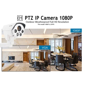CTVMAN PTZ IP Camera POE 1080P 2mp Outdoor Security Camaras de Seguridad with SD Card Slot IR Night Vision 50M CCTV Network Cam