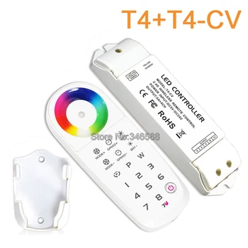 T4 2.4G RF LED Touch Panel RGBW LED Programmable Remote Sync Zone Controller Built-in Lithium Battery & T4-CV or T4-CC Receiver