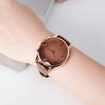 2016 New Female Fashion Leather Watchband inlaid diamond quartz watch women waterproof quartz watches relogio Feminino