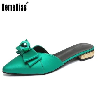 Sexy Female Flats Slippers Women Bowtie Sandals Point Toe Flat Shoes Summer Beach Vacation Leisure Ladies Footwears Size 35-39