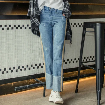 2017 Boyfriend Jeans Straight Pants Women Trousers Casual Plus Size Loose Fit Vintage Denim Pants High Waist Jeans Women Vaquero