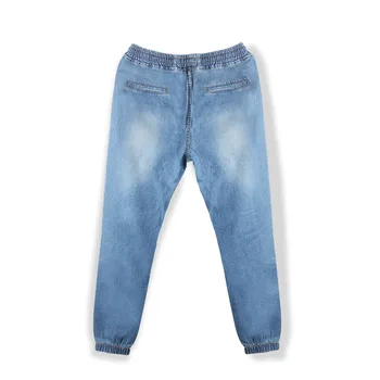 Mens Jean Joggers New Fashion Men Casual Washed Trousers Solid Color Men Jogger Pants Jeans Denim Joggers Plus size Hot
