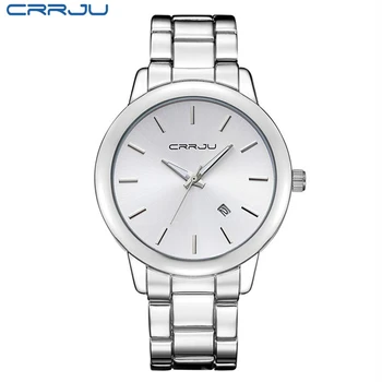 2017 New Women Dress Watch CRRJU Luxury Brand Stainless Steel Watches Fashion Wrist Gift Watch Men Wristwatches