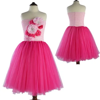 2017 fashion girls hand-made purple pink tutu dress kids tulle dresses 2t to kd 8 little flower girl tutu wedding dress
