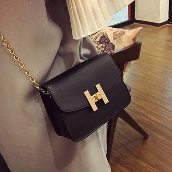 Crossbody Bags For Women PU Leather H Lock Borse Sac Handbags Black Bag Chain Cover Flap Shoulder Designer Bolsas Femininas