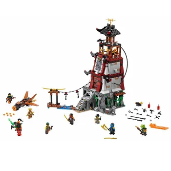 Bevle Store LEPIN 06037 618Pcs Ninja Series Ninja siege lighthouse Model Building Blocks Set Bricks For Children Toys 70594