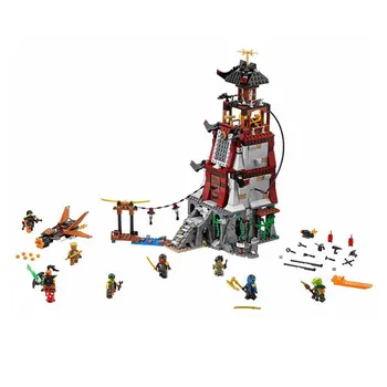 Bevle Store LEPIN 06037 618Pcs Ninja Series Ninja siege lighthouse Model Building Blocks Set Bricks For Children Toys 70594