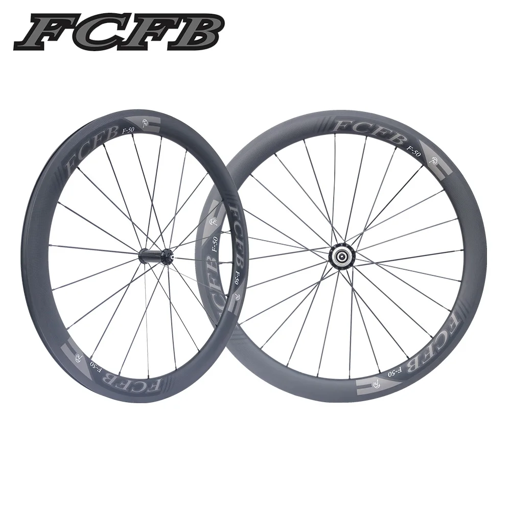 2017 new FCFB F-50mm carbon wheels with R36 hubs for Road Bike, 25mm width 3K matt clincher wheelset