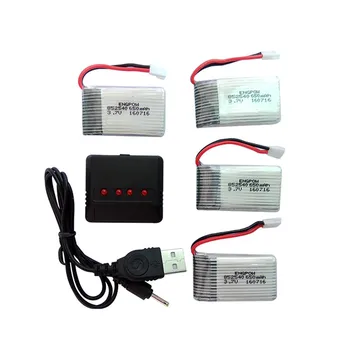 RC toy parts Drone battery 4PC 3.7V 650mAh Battery + 4 in 1 Charger For Syma X5A X5C Quadcopter New and
