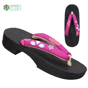 Women flip-flops 2017 women sandals wooden clogs pinch Japanese geta Shoes Cosplay costumes shoes animation props Paulownia