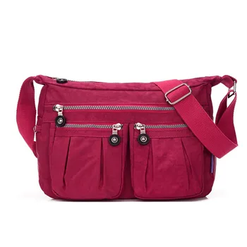 Women Messenger Bags Ladies Nylon Handbag Light Travel Bags Girl Casual Shoulder Bag Female Bag Crossbody Multi Zipper Pocket